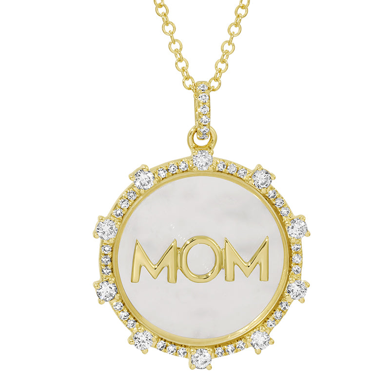 MOM DIAMOND DISC  NECKLACE