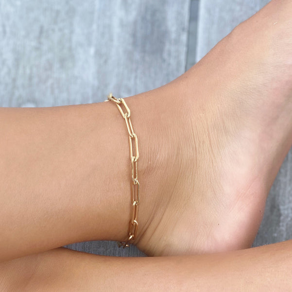 Clear Crystal Sterling Silver Chain Ankle Bracelet, Crystal Anklet– Jewelry  By Tali