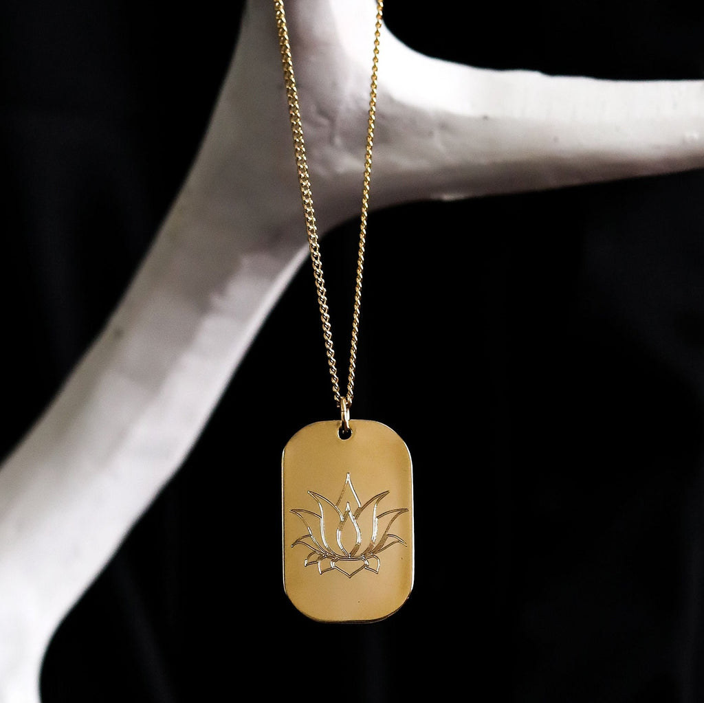 LOTUS - DOG TAG NECKLACE