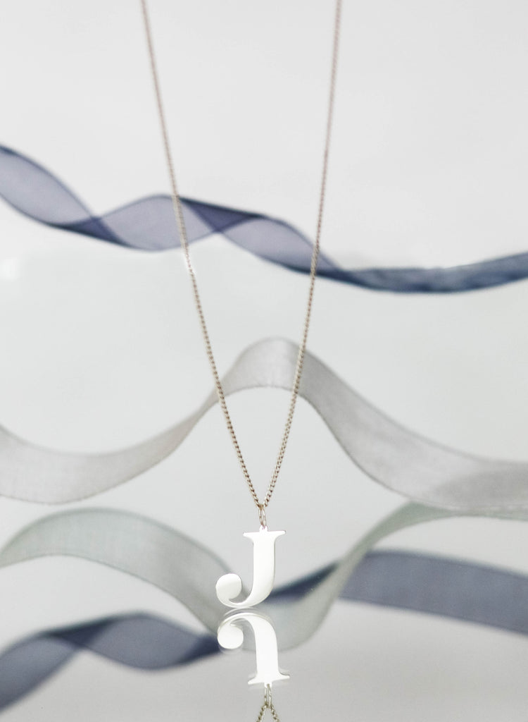 BOLD J INITIAL NECKLACE - 1"