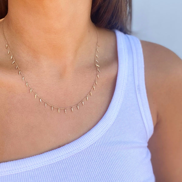 ALESSANDRA GOLD + DIAMOND DROP NECKLACE