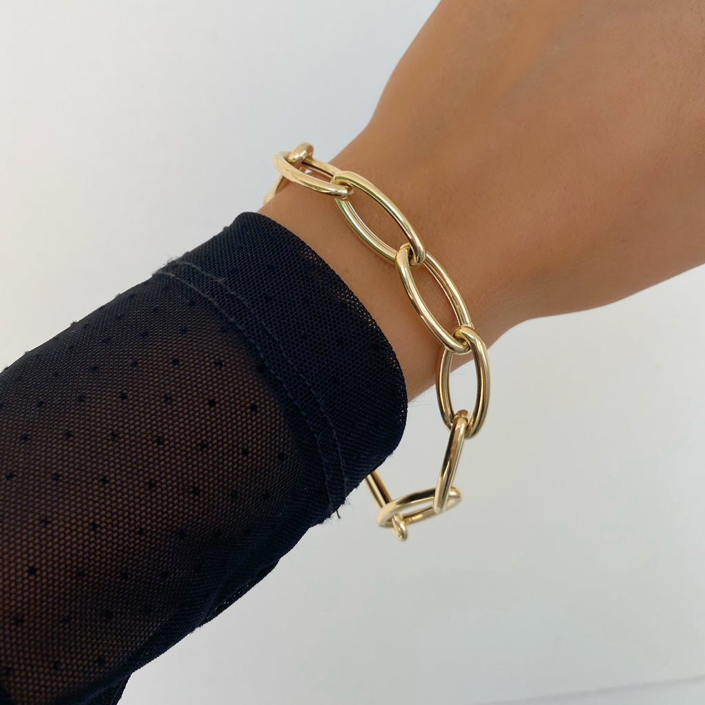 CARY 14K OVAL CHAIN LINK BRACELET